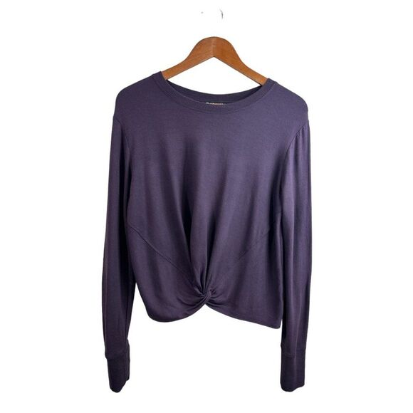 ATHLETA Twist Front Coaster Cropped Sweatshirt Purple Size Small - Picture 3 of 10